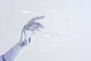 South Africa cyber risk landscape highlighted by robot hand